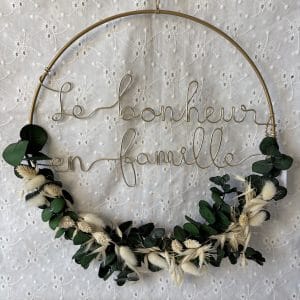 Couronne fleurie "Le bonheur en famille"